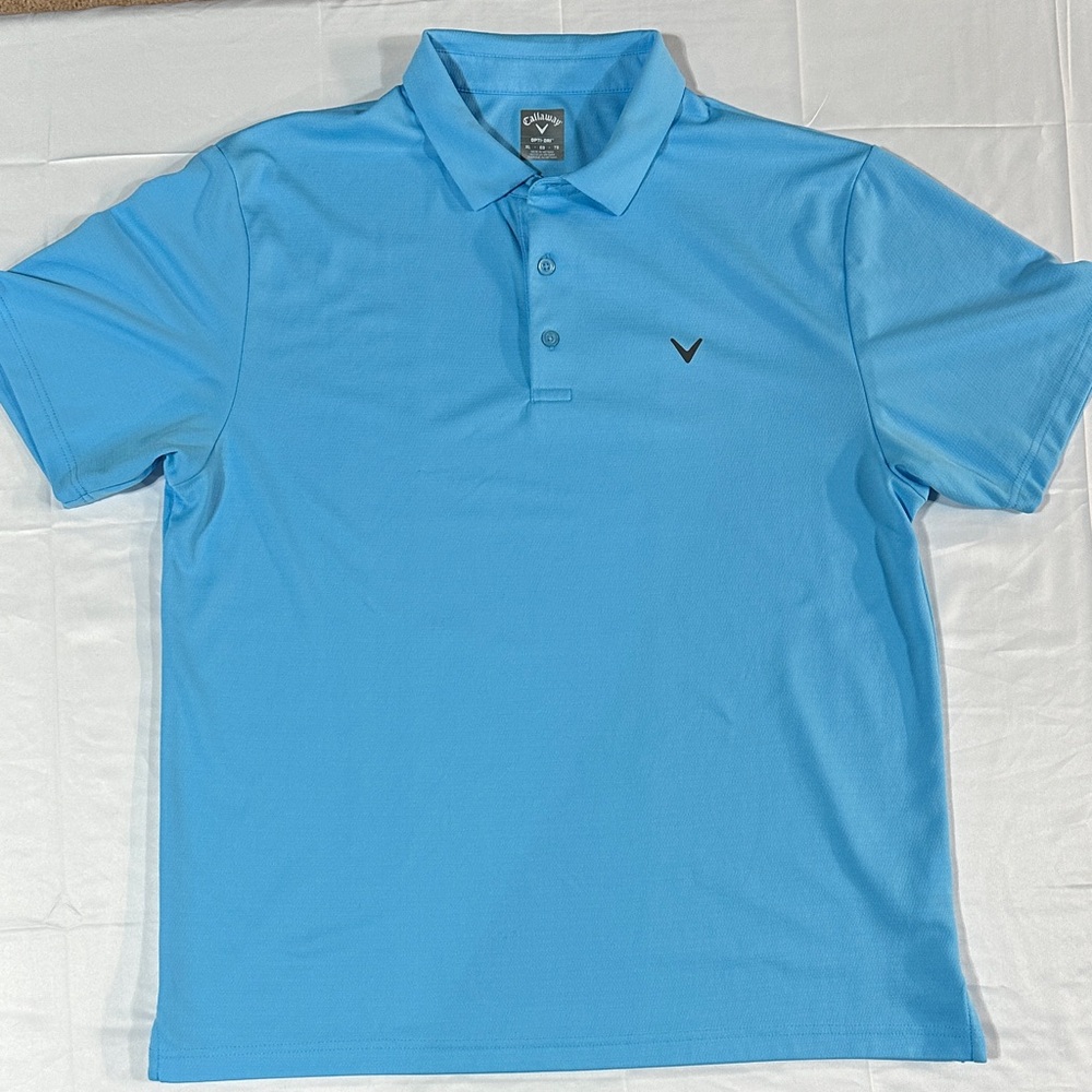 Men’s Callaway Light Blue Golf Polo. Mens Size X-Large Washed Never Worn